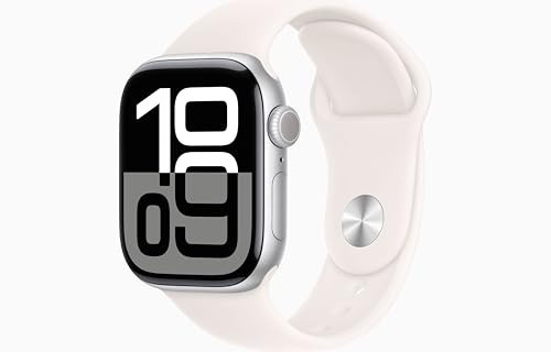 Apple Watch Series 10 [GPS, 46mm] - Silver Aluminum Case with Light Blush Sport Band, M/L (Renewed) | Amazon (US)