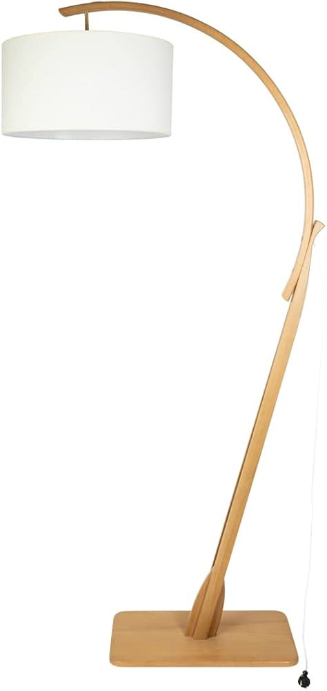Holtaz Lea Lámpara de arco de Madera y pantalla de tela con casquillo E27 - Lámpara de Pie deco... | Amazon (ES)