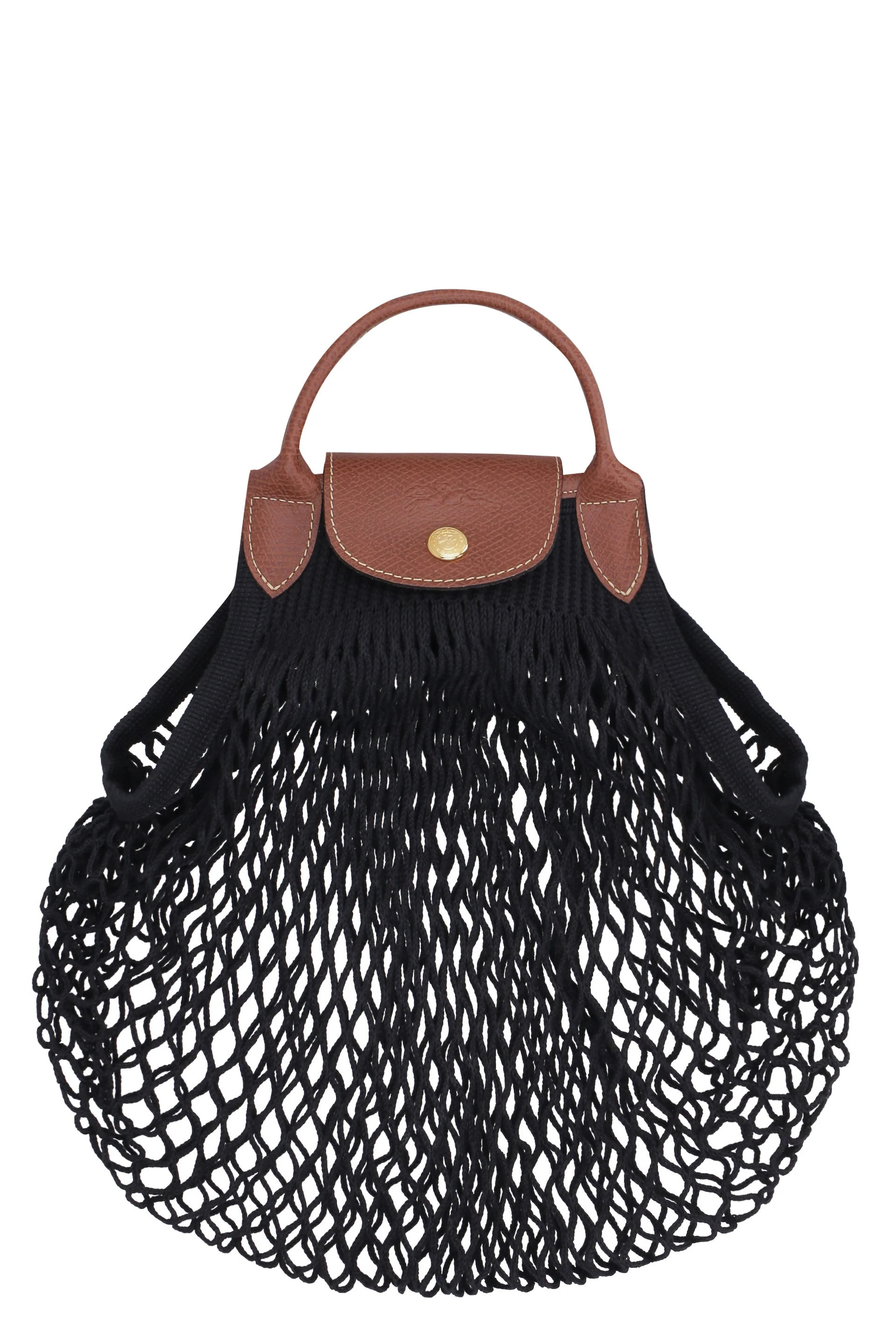 Longchamp Women's Le Pliage Filet L Mesh Bag in Black | 10121HVH Color 001 | LOZURI