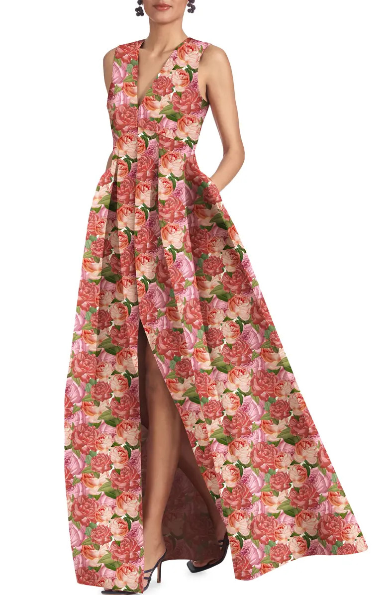 Sachin & Babi Brooke Floral Sleeveless Mikado Gown | Nordstrom | Nordstrom