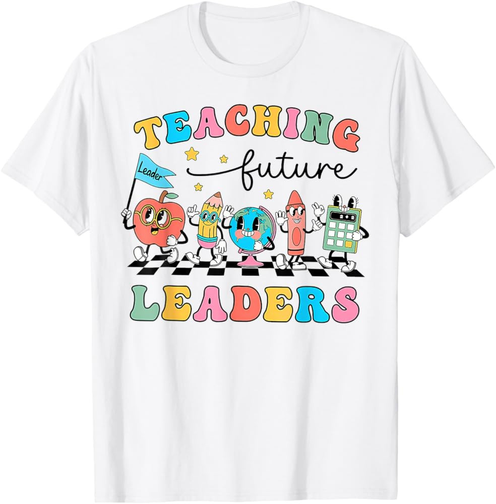 Retro Teaching Future Leaders Groovy Teacher Back to School T-Shirt | Amazon (US)