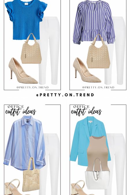 Office looks 
4 ways to wear white pants to the office. Styled with blue tops

#LTKstyletip #LTKworkwear #LTKFind
