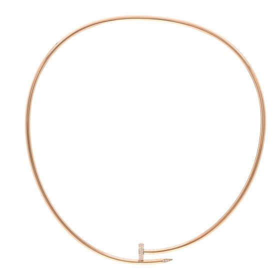 18K Pink Gold Diamond SM Juste Un Clou Necklace | FASHIONPHILE (US)