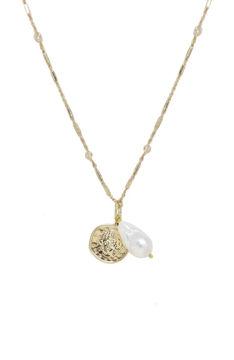 Freshwater Pearl & Coin Pendant Necklace | Nordstrom