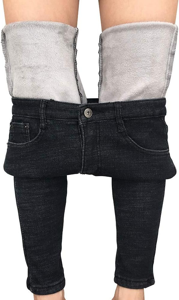 heipeiwa Women's Winter Jeans Fleece Lined Jeans Thermal Thick Skinny Denim Pants Slim Stretch Wa... | Amazon (US)