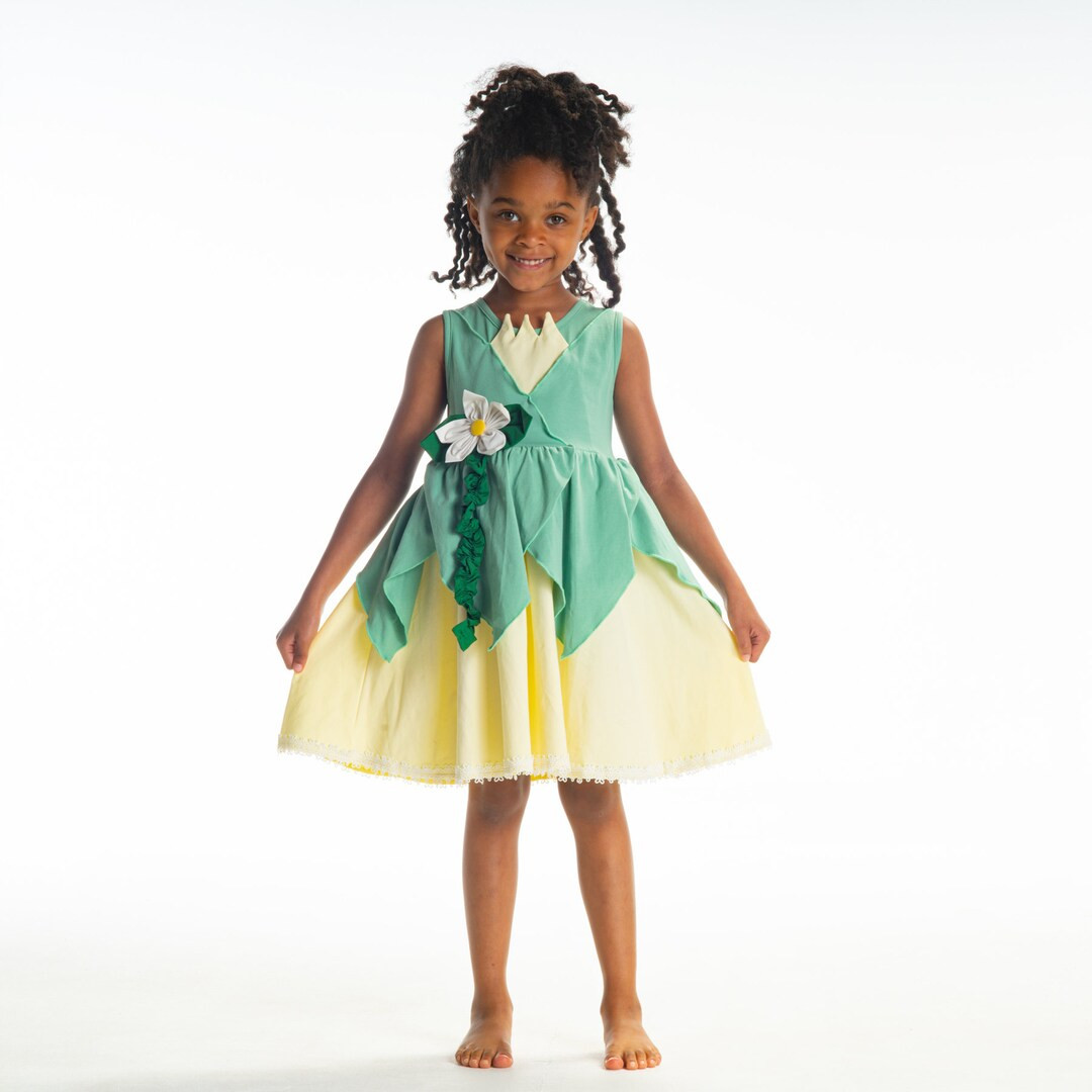 READY TO SHIP, Twirl dress,girls dress,tiana costume,princess and the frog,girls halloween costum... | Etsy (US)