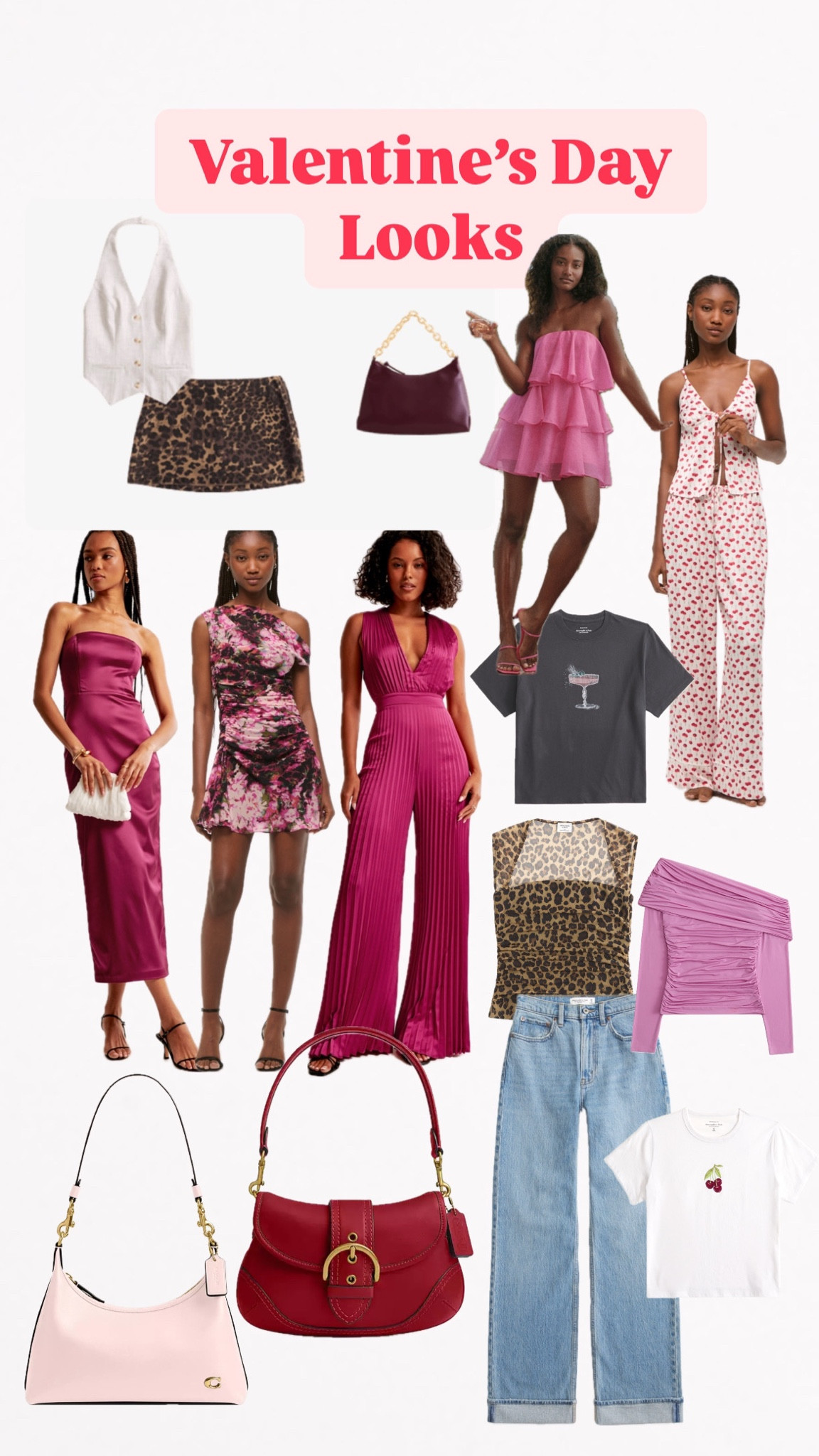 Lots of Valentine’s Day outfits from a fancy dinner date night to a movie night at home! 💋💘🌹

Plus, up to 50% off Abercrombie right now, site wide!!! 

Red 
Pink
Dress
Jeans
Valentine’s Day outfit
Pink purse
Handbag 
Pajamas 
Skirt
Leopard print
Sale
Jumpsuit
Galentine’s 

#LTKU #LTKSaleAlert #LTKFindsUnder50