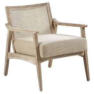 INK+IVY Kelly 30" Polyester and Solid Wood Accent Chair in Brown/Wheat | Cymax