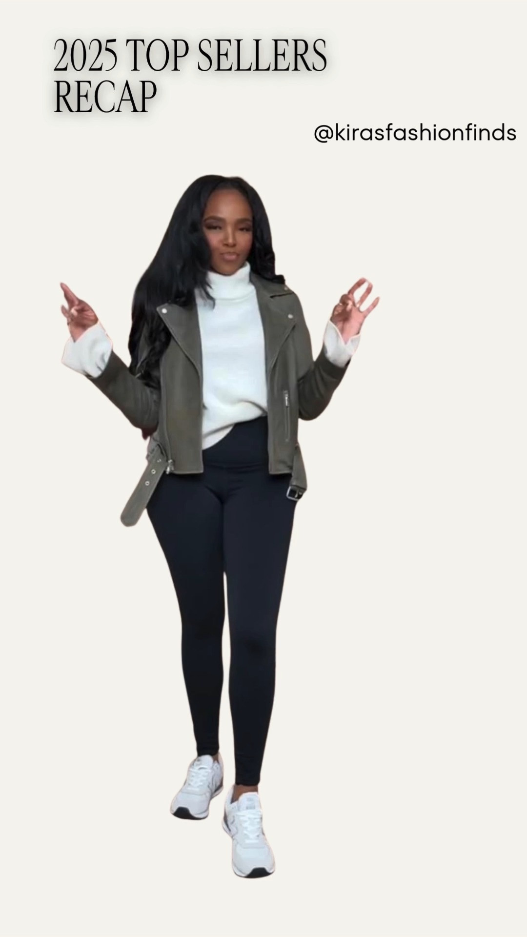 ✨ Top Seller Casual Layers — a polished everyday look that keeps winning.

This effortless combo continues to be a 2025 top seller for a reason. The structured moto jacket layered over a soft white turtleneck instantly elevates classic black leggings, creating a clean, modern outfit that works on repeat. Easy to style, endlessly wearable, and proof that great basics drive the lowest cost per wear.

Perfect for school drop-offs, travel days, casual errands, and elevated off-duty moments.

📏 Sizing:
Jacket: Small  
Turtleneck: Small  
Leggings: Small  
Sneakers: True to size  

Measurements:
5’4” · 138 lbs · 34D · 27” waist · 40” hips

Styled multiple ways — swap sneakers for boots or add a structured bag to instantly change the vibe. A true long-term wardrobe staple and one of this year’s most-loved looks.

Tap to get details and save this post to revisit later.

Follow me on Instagram and YouTube @kirasfashionfinds