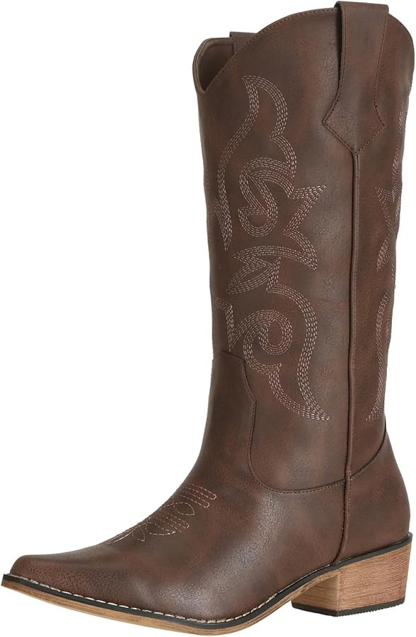 SheSole Women's Cowboy Boots for Women Wide Calf Cowgirl Boots Fashion Western Snip toe Boots | Amazon (CA)