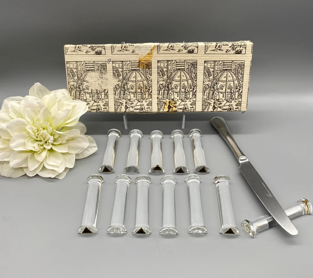 Vintage Cristal Au Plomb 24% PBO Lead Crystal Knife Rests Set of 12 MCM - Etsy | Etsy (US)