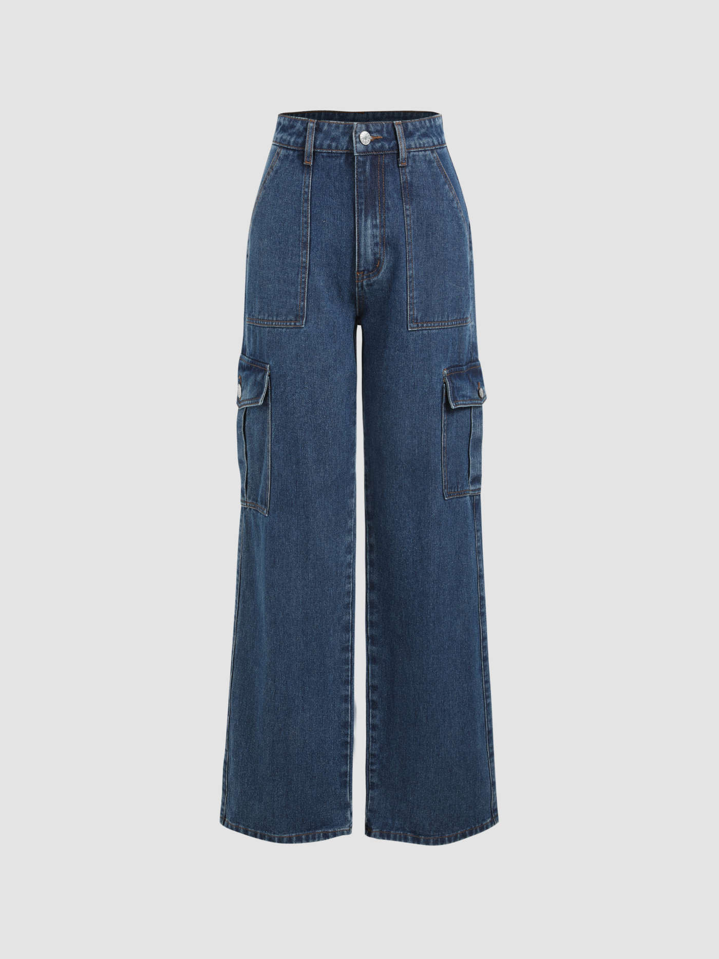 Alessia Solid Cargo Jeans | Cider