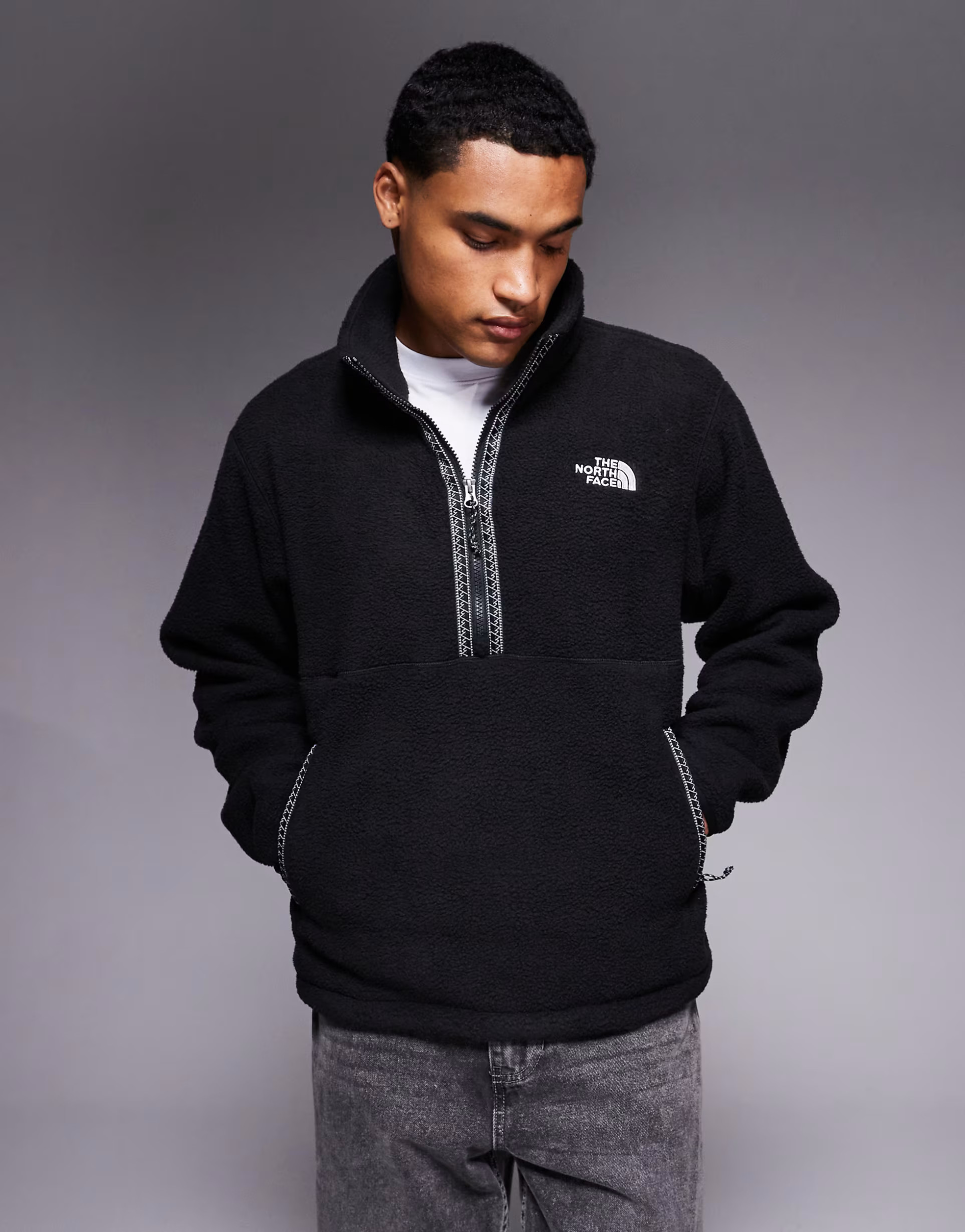 The North Face Fleeski 1/4 zip heavy fleece jacket in black | ASOS | ASOS (Global)