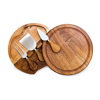 Toscana® by Picnic Time Acacia Brie Cheese Cutting Board & Tools Set - Macy's | Macy's