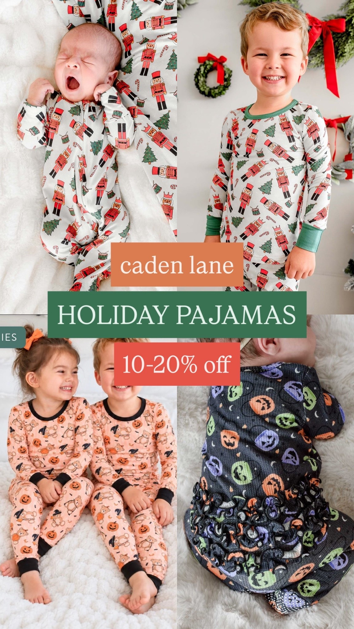 Cutest holiday baby and toddler / kids sized pajamas - Halloween and Christmas patterns in newborn to big kids

#LTKSeasonal #LTKBaby #LTKKids