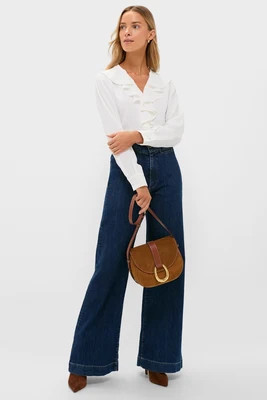 Coconut V Neck Ruffle Eileen Button Down | Tuckernuck (US)