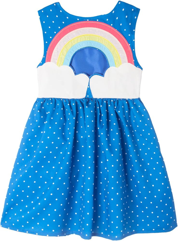 Toddler Girls Dresses Casual Back School Sleeveless Cross Straps Cutout Lined Elastic Waist Patte... | Amazon (US)