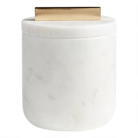 White Marble Canister With Lid | World Market