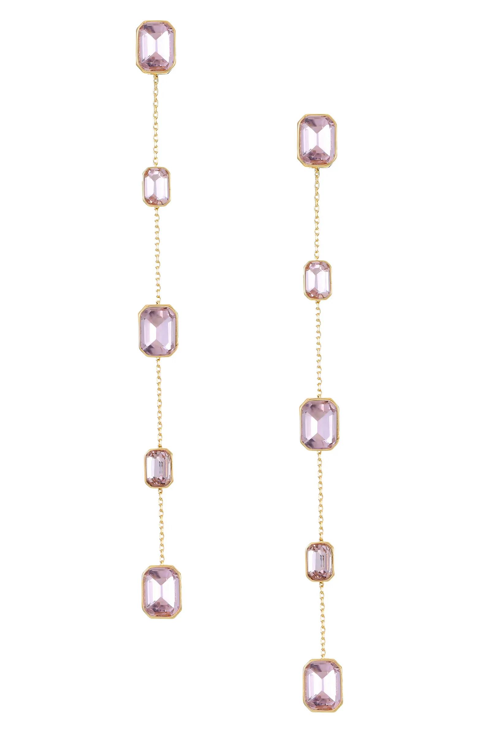 Ettika Baguette Crystal Linear Drop Earrings | Nordstrom | Nordstrom