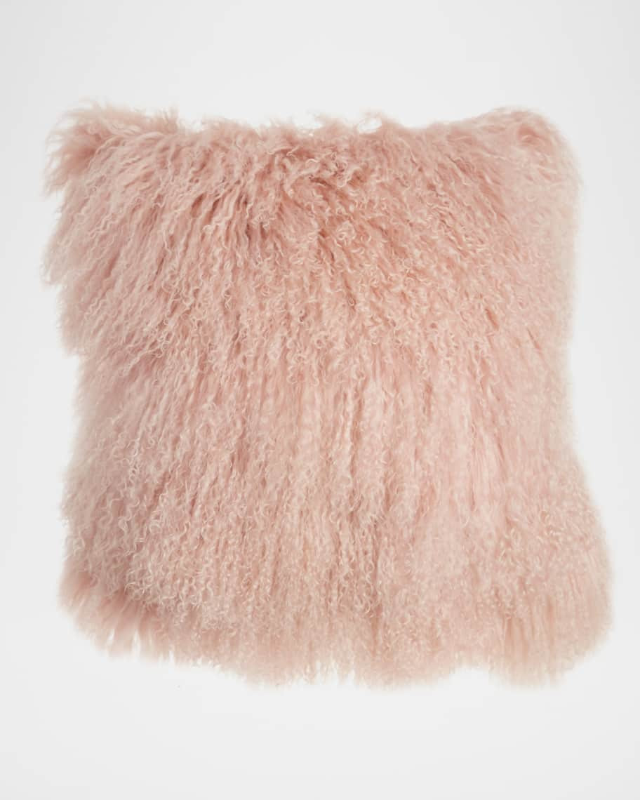 Massoud Blush Tibetan Lamb Pillow | Neiman Marcus