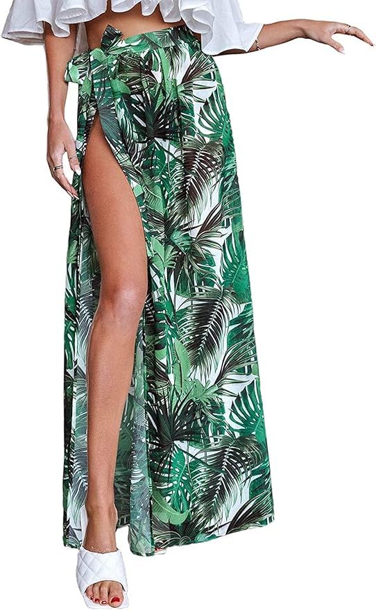 Floerns Women's Sheer Beach Swimwear Cover Up Wrap Skirt | Amazon (US)
