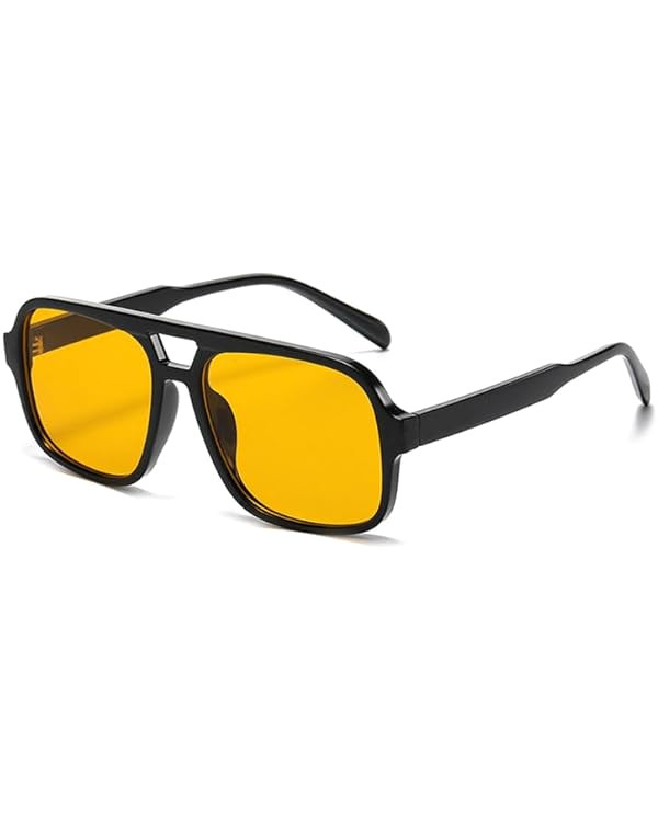 Retro Aviator Sunglasses for Women Men Trendy Classic 70s Square Green Aviator Sun Glasses Vintag... | Amazon (US)
