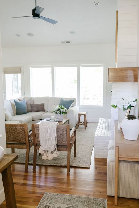 The best way to warm up an all-white room?  Add a cozy rug. We’ve had the Pottery Barn chunky wool jute rug for over 5 years!  We have a 9x12 in natural  

#LTKhome #LTKsalealert #LTKstyletip
