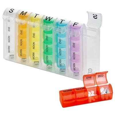 MEDca Weekly Pill Organizer: Planners for Pills and Vitamins Day Week, 4 Times-a-Day Medication Reminder | Target
