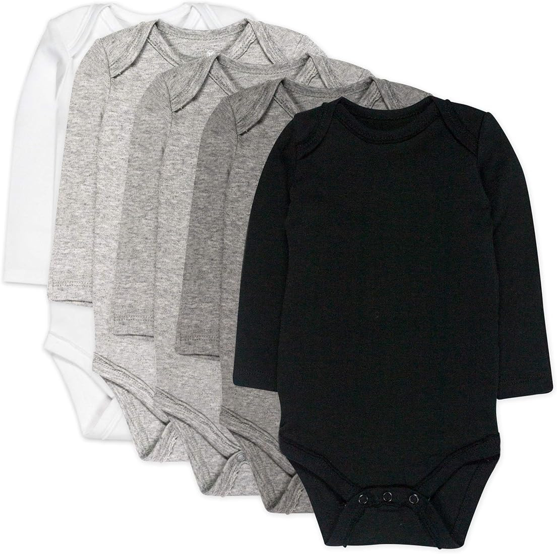 HonestBaby Baby 5-Pack Organic Cotton Long Sleeve Bodysuits | Amazon (US)
