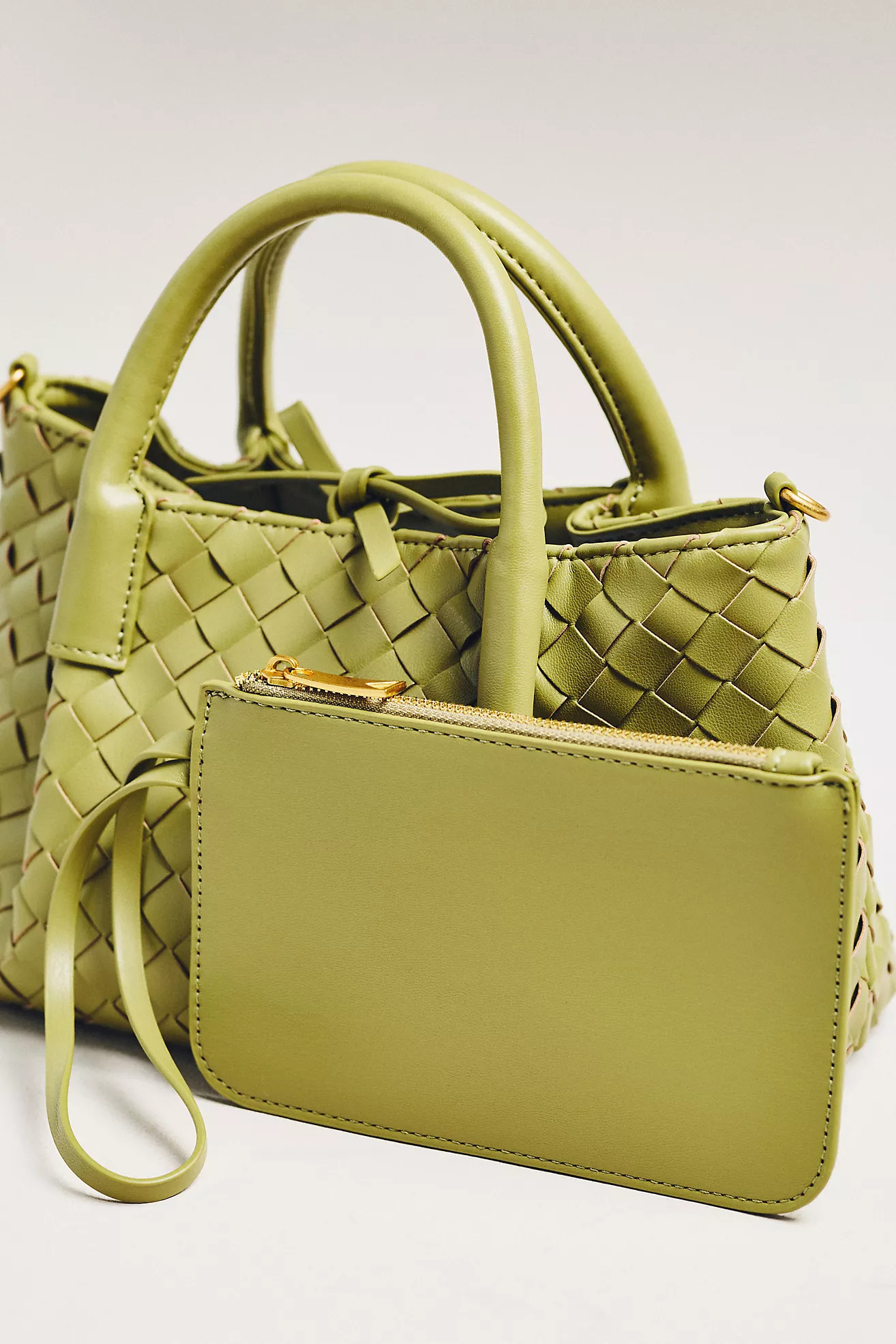 Mini Top-Handle Woven Tote with Wallet | Anthropologie (US)