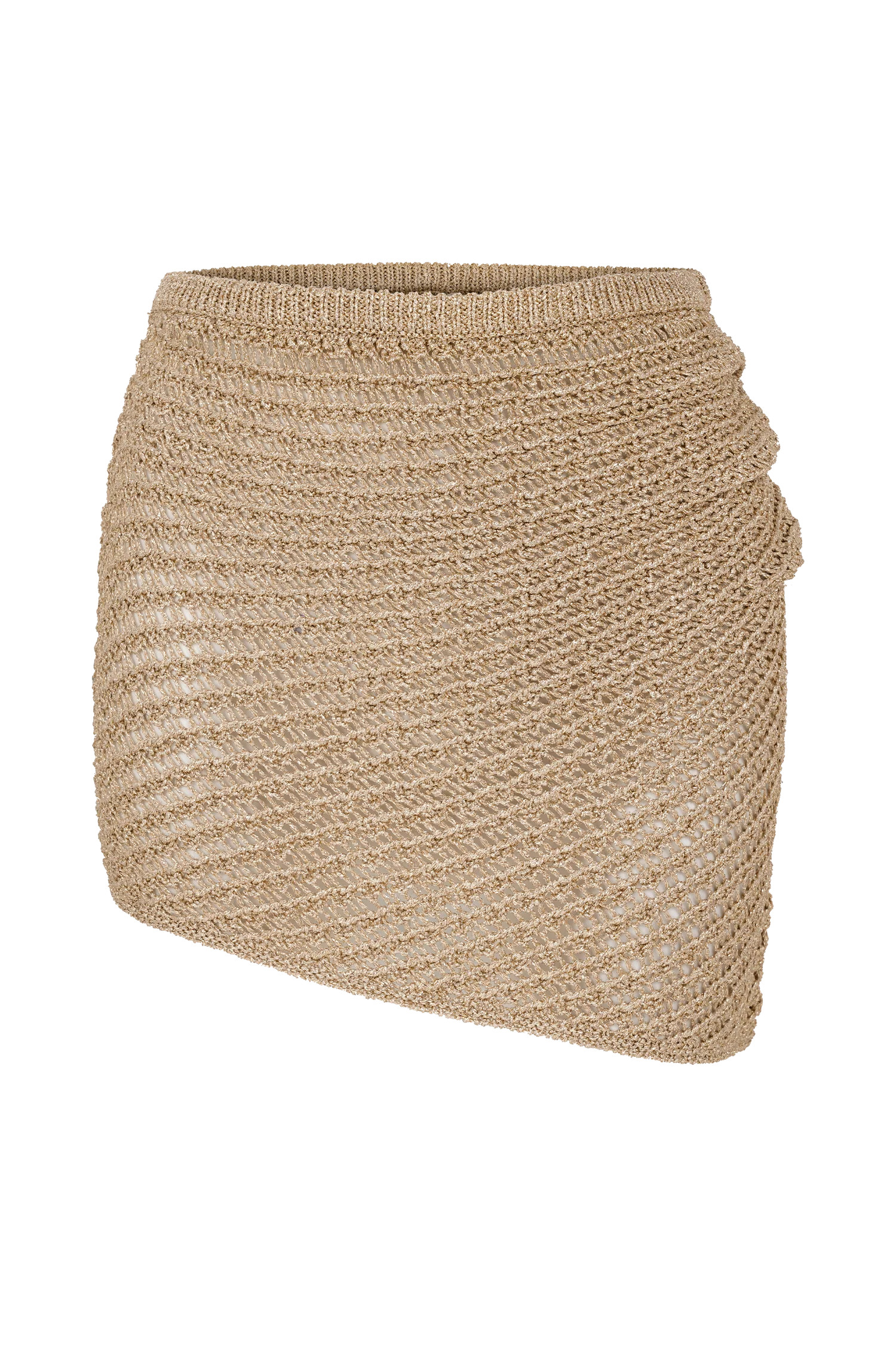 Waverley Metallic Knit Mini Skirt - Gold | MESHKI US