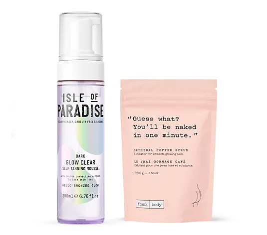Isle of Paradise x Frank Body Self-Tan Mousse & Exfoliate Kit - QVC.com | QVC