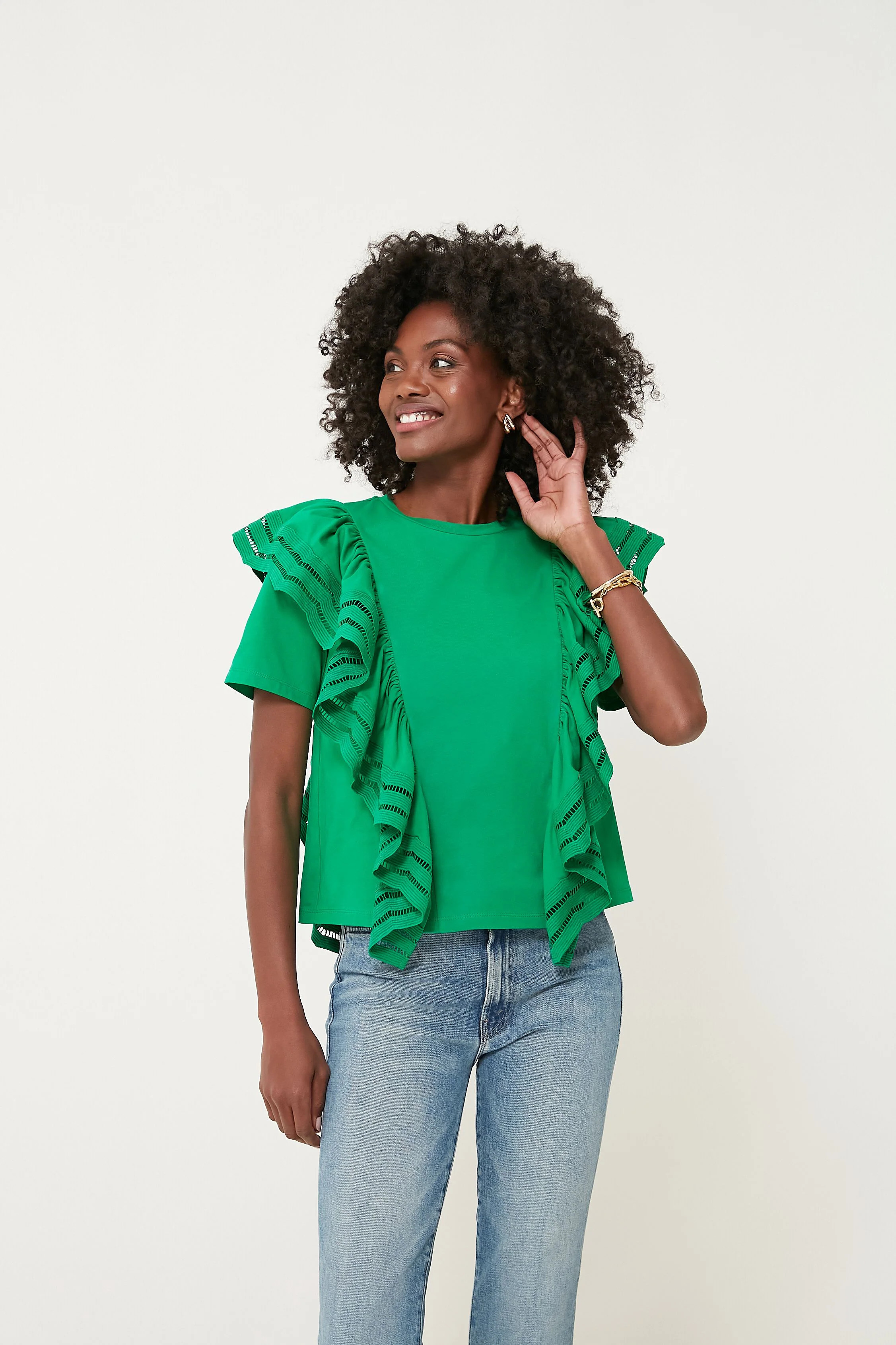 Green Ruffle Windsor Tee | Tuckernuck (US)