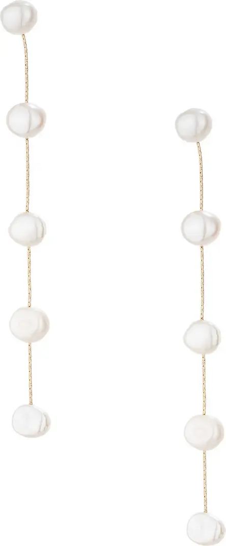 Dripping Freshwater Pearl Linear Drop Earrings | Nordstrom