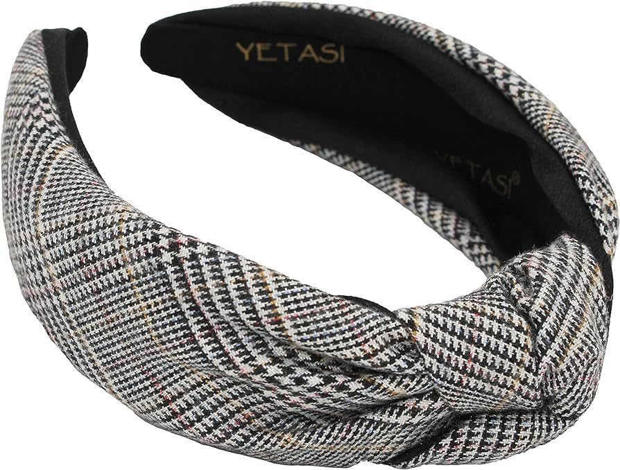 YETASI Plaid Black Headbands for Women are always Trendy. Knotted Headband for Woman is a Designe... | Amazon (US)