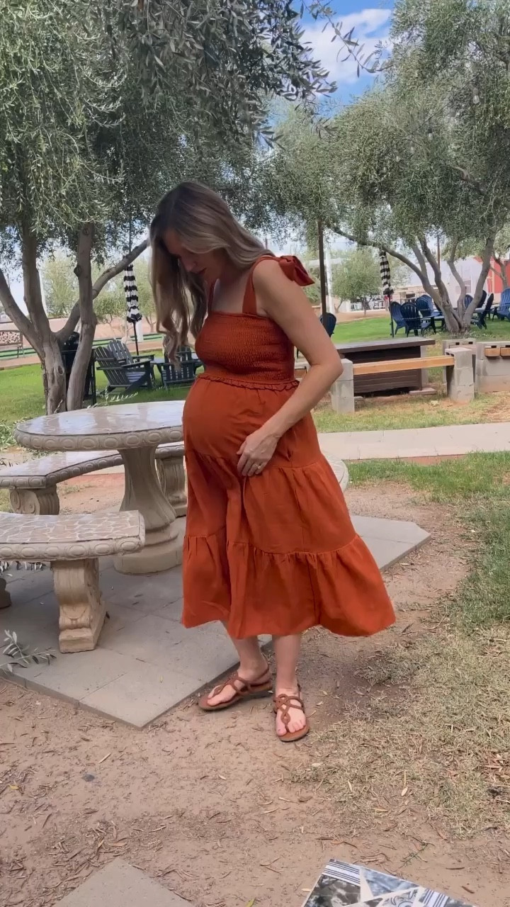 Perfect fall dress 
Maternity fashion
Maternity burnt orange dress 

#LTKfamily #LTKbump #LTKbaby