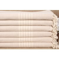 Personalized Towels, Turkish Bath Towel, Light Beige Striped 40x71 Inches Linen Guest Turkey | Etsy (US)