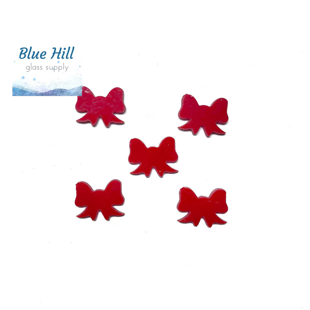 Christmas Bow 5 Pack Precut Glass Shape Ornaments Fusible - Etsy | Etsy (US)