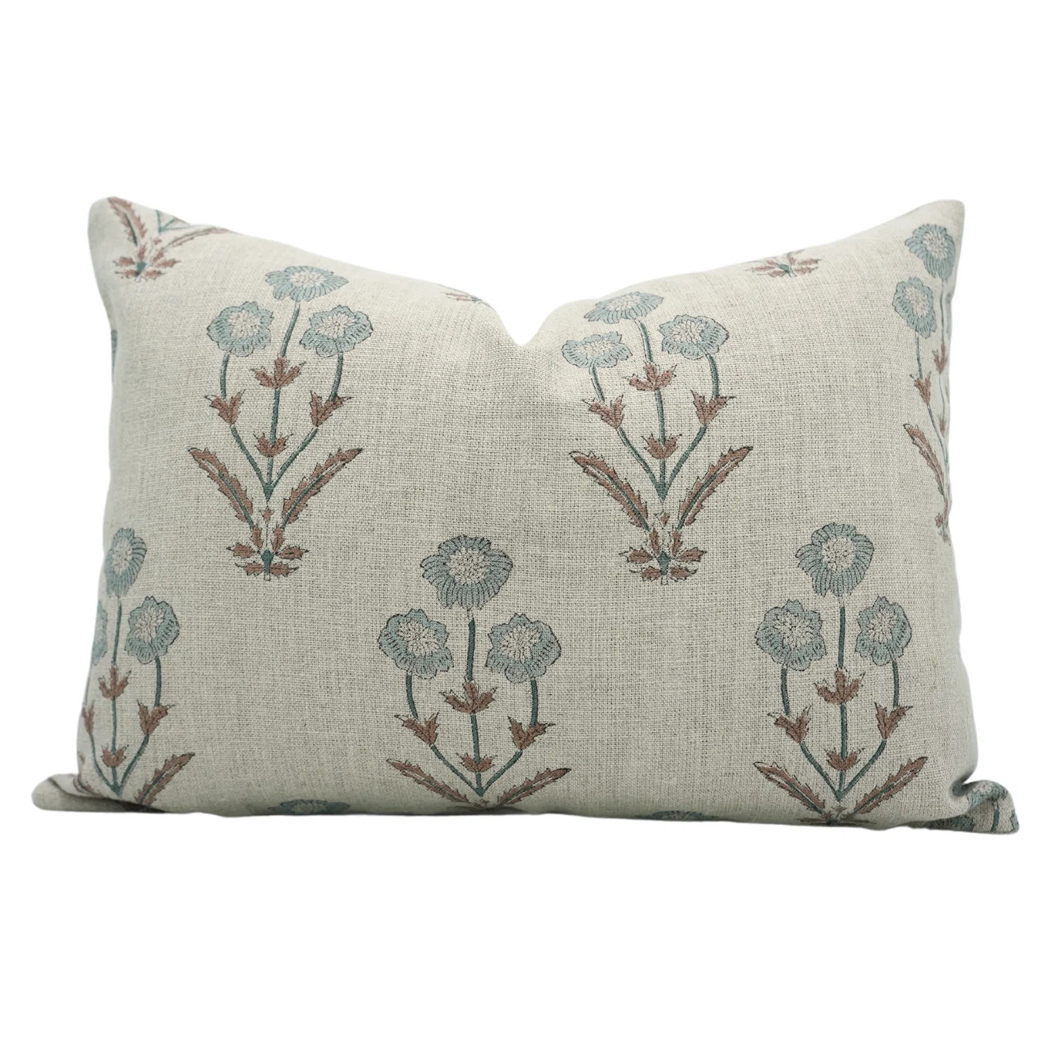 Fabdivine Sustainable Handmade Linen Pillow Cover Elegant Block Print Home Accent - Amitabh | Wayfair North America