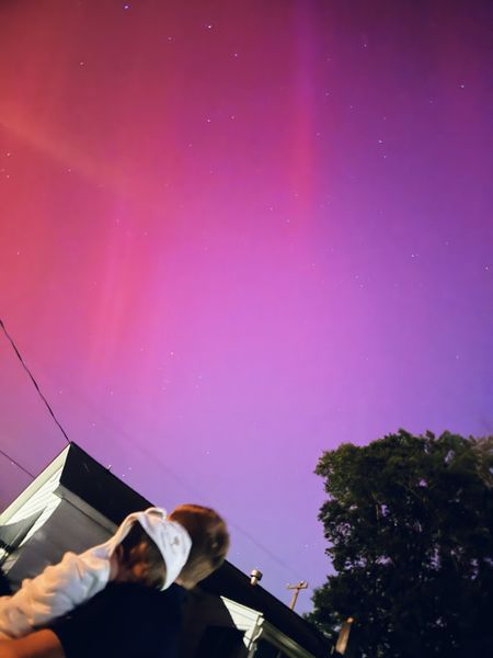 In total AWE tonight of God’s Creation ✨ - stepped outside tonight to THIS 🤯 - sooooo cool!!!! 💫 The aurora borealis - aka the northern lights 🌈 on top of our little white farmhouse!!! 🏡 God is AMAZING!! 🎨🖼️🙏🏽 He truly is the CREATOR of all - breathtaking skies 🌌 like tonight and my precious baby boy growing in my belly🤰🥹 - all glory to HIM!! 🙏🏽🙌🏽 #heavensdeclarehisglory 

“The heavens declare the glory of God; the skies proclaim the work of his hands.” // Psalm 19:1 ☁️🧑‍🎨 #godofcreation #heavensmasterpiece 

“You are worthy, O Lord our God, to receive glory and honor and power. For you created all things, and they exist because you created what you pleased.” // Revelation 4:11 💫🎨 (which just so happened to be my “verse of the day” the very day I found out was pregnant with my sweet baby Levi Rhett🤰🥹👶🏼) #39weekspregnant #9monthspregnant