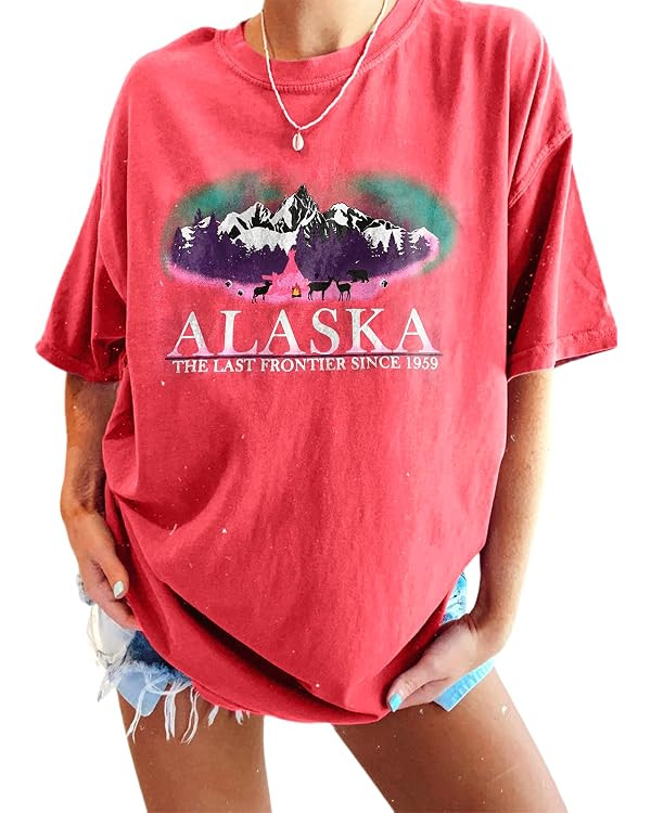 CSDAJIO Women's Graphic Oversized Tshirt Vintage Half Sleeve Round Neck Baggy Tee Summer Casual T... | Amazon (US)