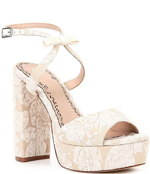 Muse by Marchesa Francesca Floral Print Bow Detail Platform Dress Sandals | Dillard's | Dillard's