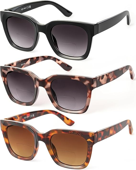 Bifocal Sunglasses Reader - 3 Pack Lightweight Oversized Classic Style for Women Reading W/UV 400... | Amazon (US)