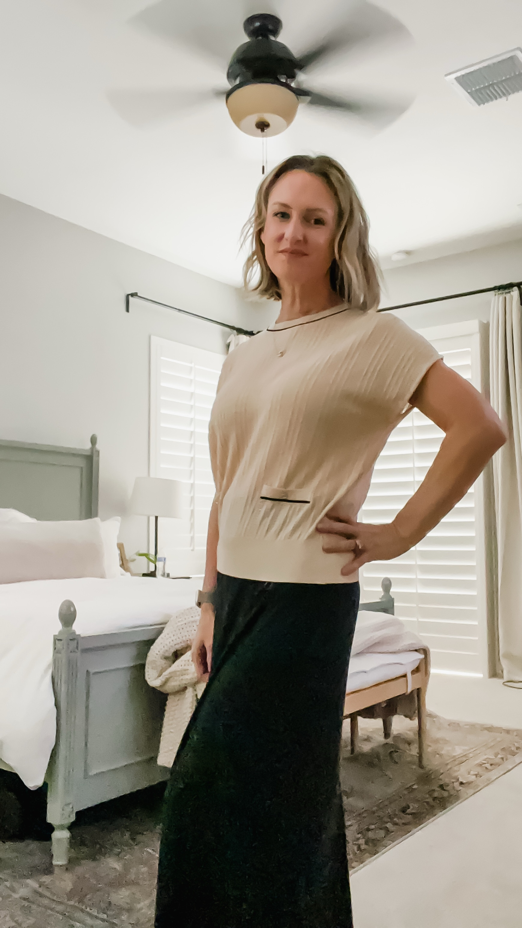 Target maxi skirt for the win! Comfy, stretchy, sleek, and no slit.