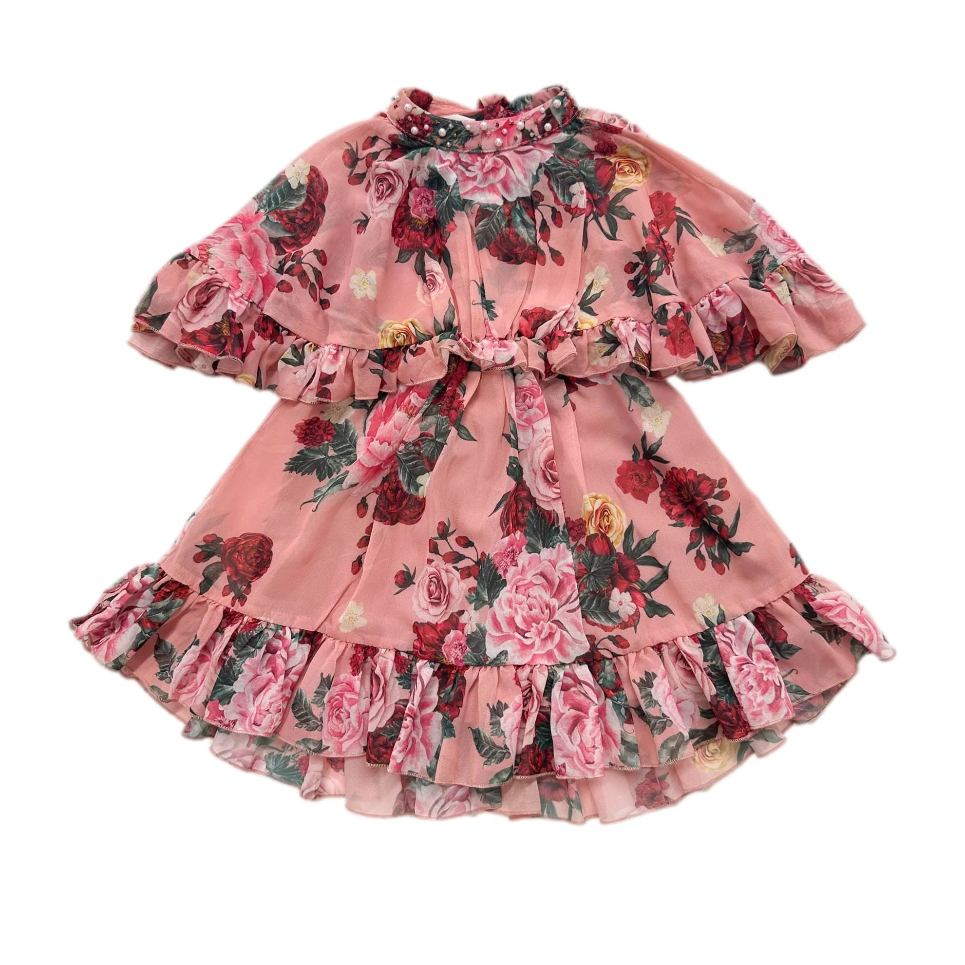 Flora Pink Flower Print Dress | petite maison kids