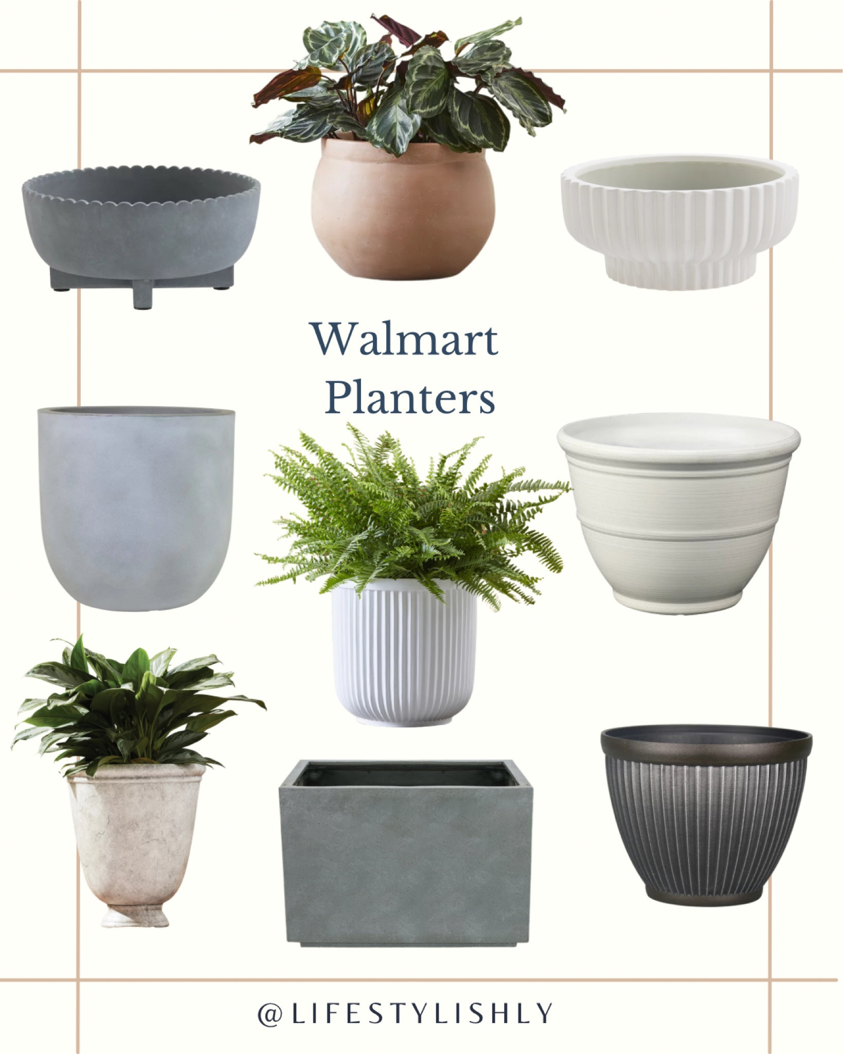 Versatile, assortment of outdoor planters from Walmart, showcasing various styles colors and sizes suitable for every gardening enthusiast.

#LTKhome #LTKFind #LTKstyletip