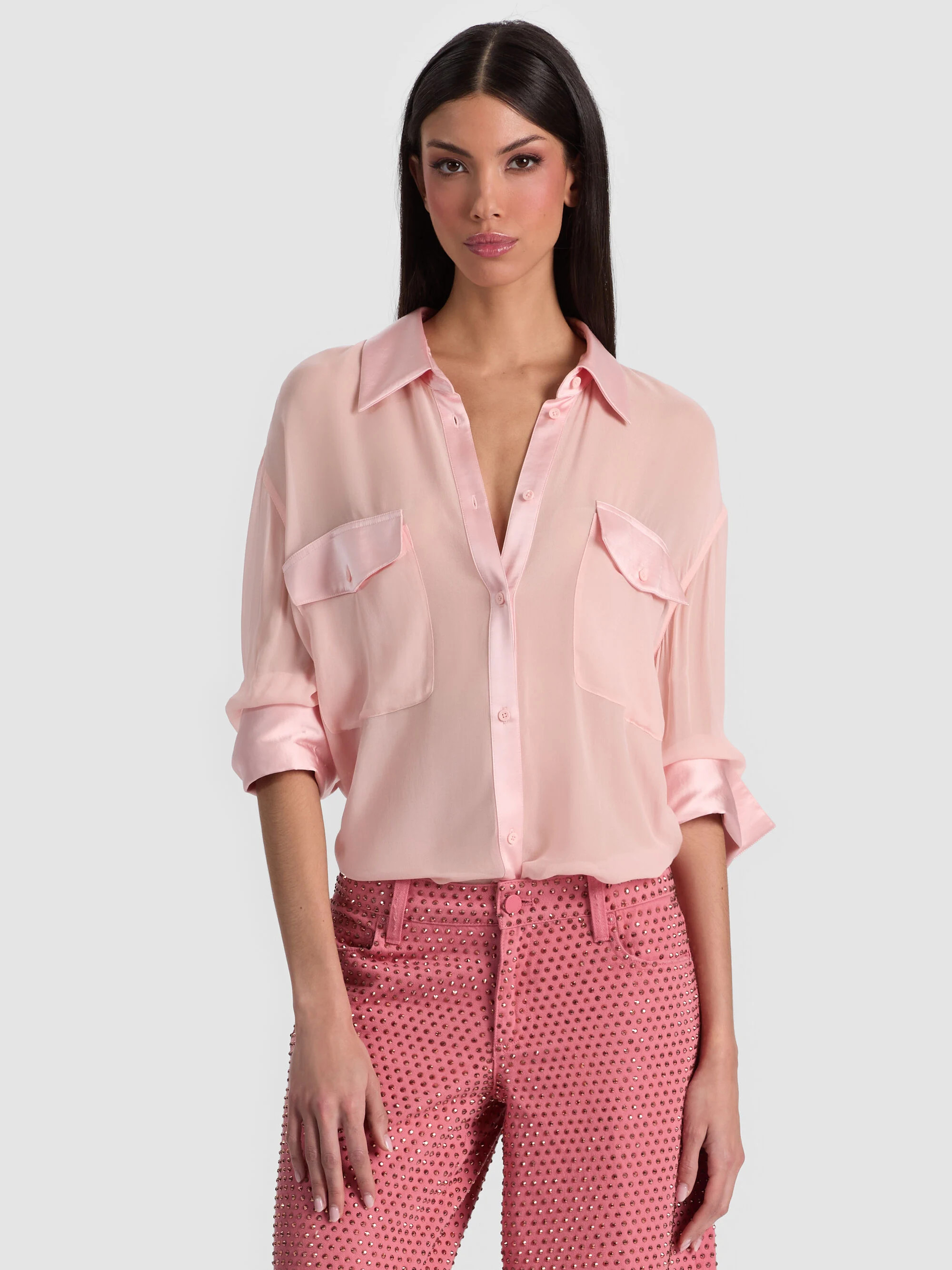 FINELY OVERSIZED UTILITY SHIRT | Alice + Olivia