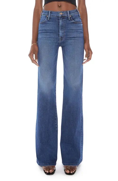 MOTHER The Hustler Roller Heel High Waist Wide Leg Jeans in Need For Speed at Nordstrom, Size 32 | Nordstrom