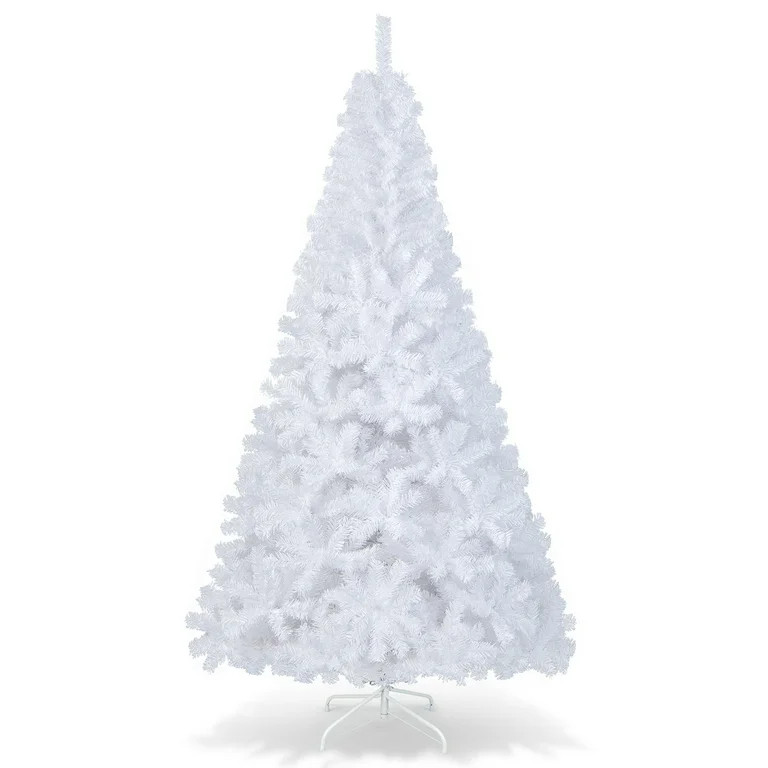 Topbuy White Unlit Full Christmas Tree, with Metal Stand Anti-Scratching Cover 7' | Walmart (US)