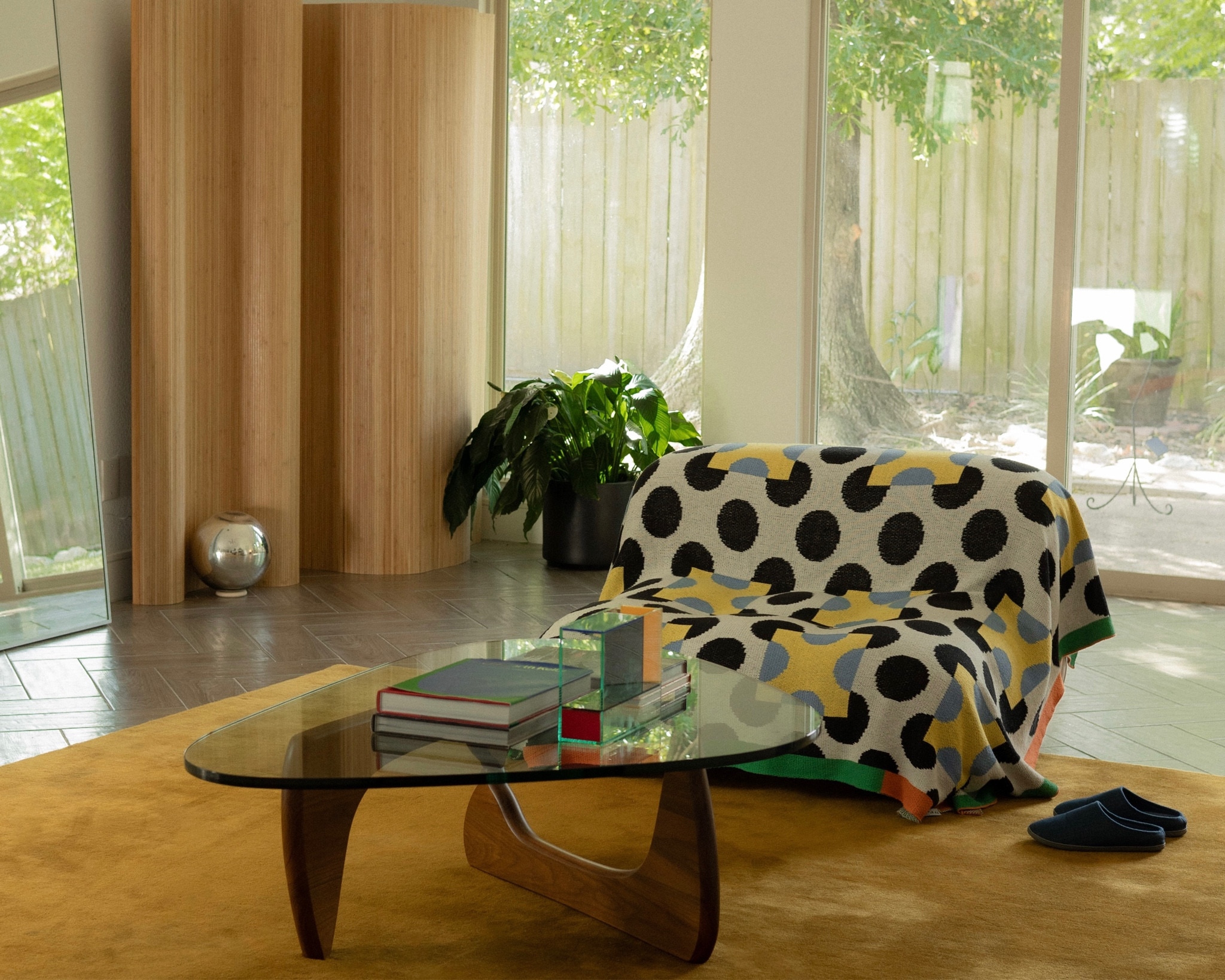 My favorite throw blanket I use to decorate seating. 